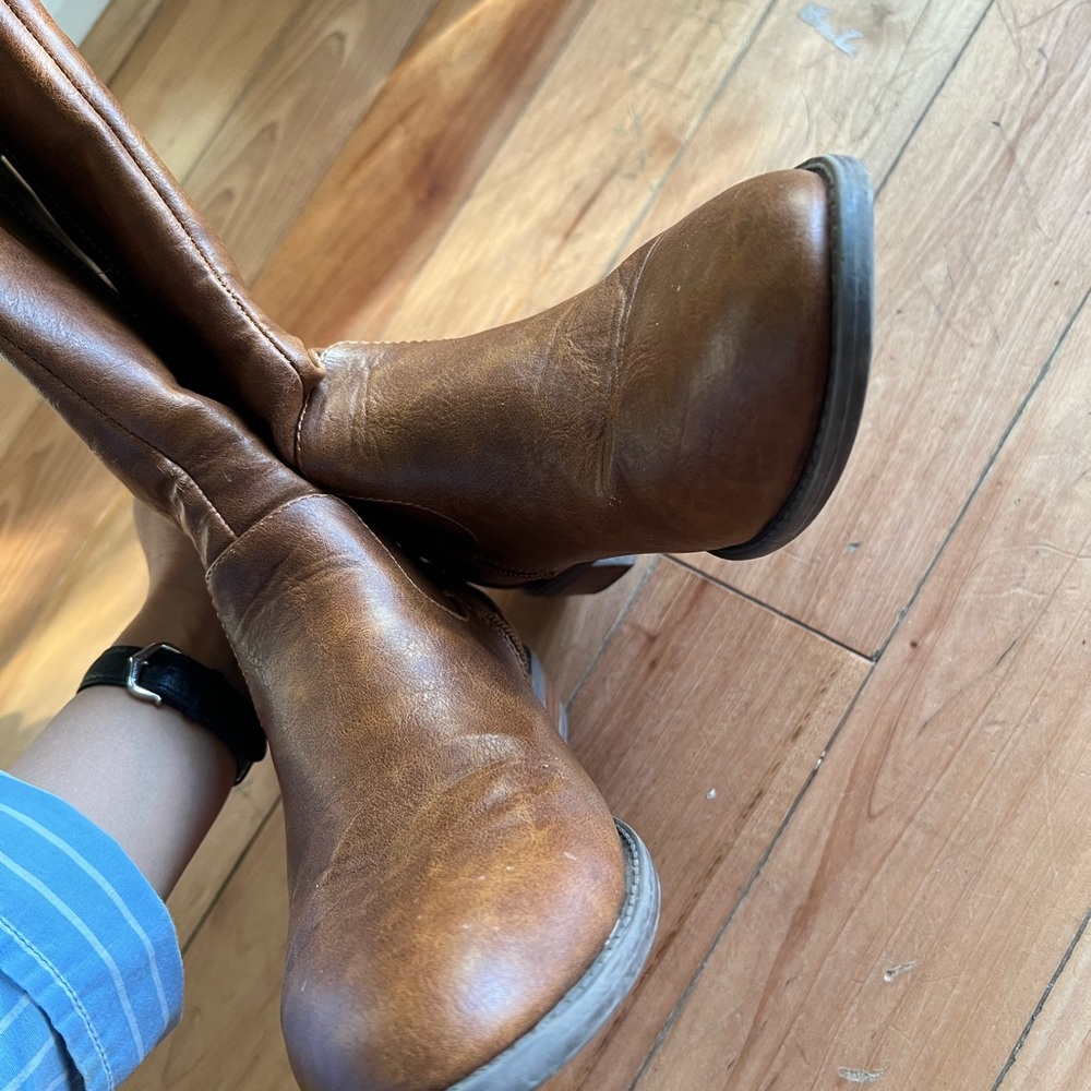 Brown Leather Knee-High Boots - Picture 6 of 6